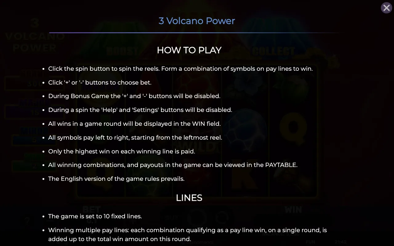 How to play — 3 Volcano Power