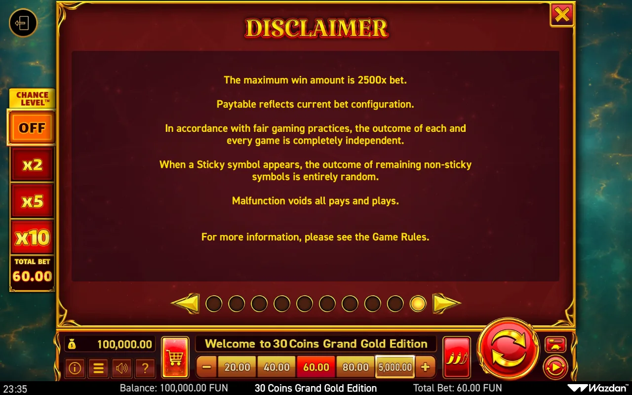Game rules, page 10 — 30 Coins Grand Gold Edition