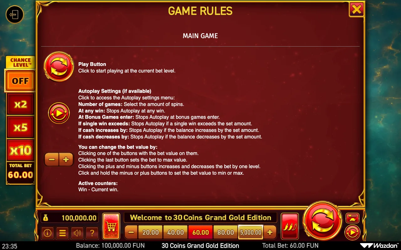 Game rules, page 14 — 30 Coins Grand Gold Edition