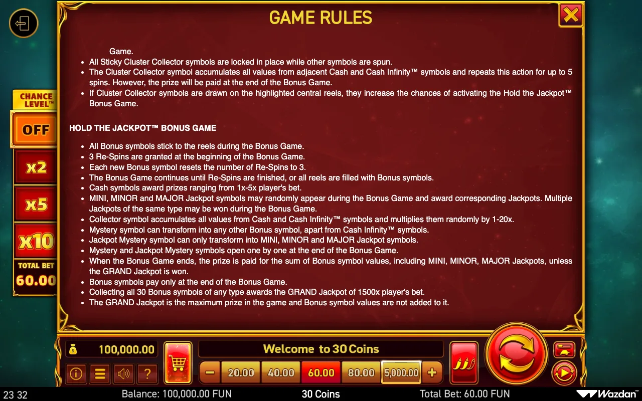 Game rules, page 11 — 30 Coins