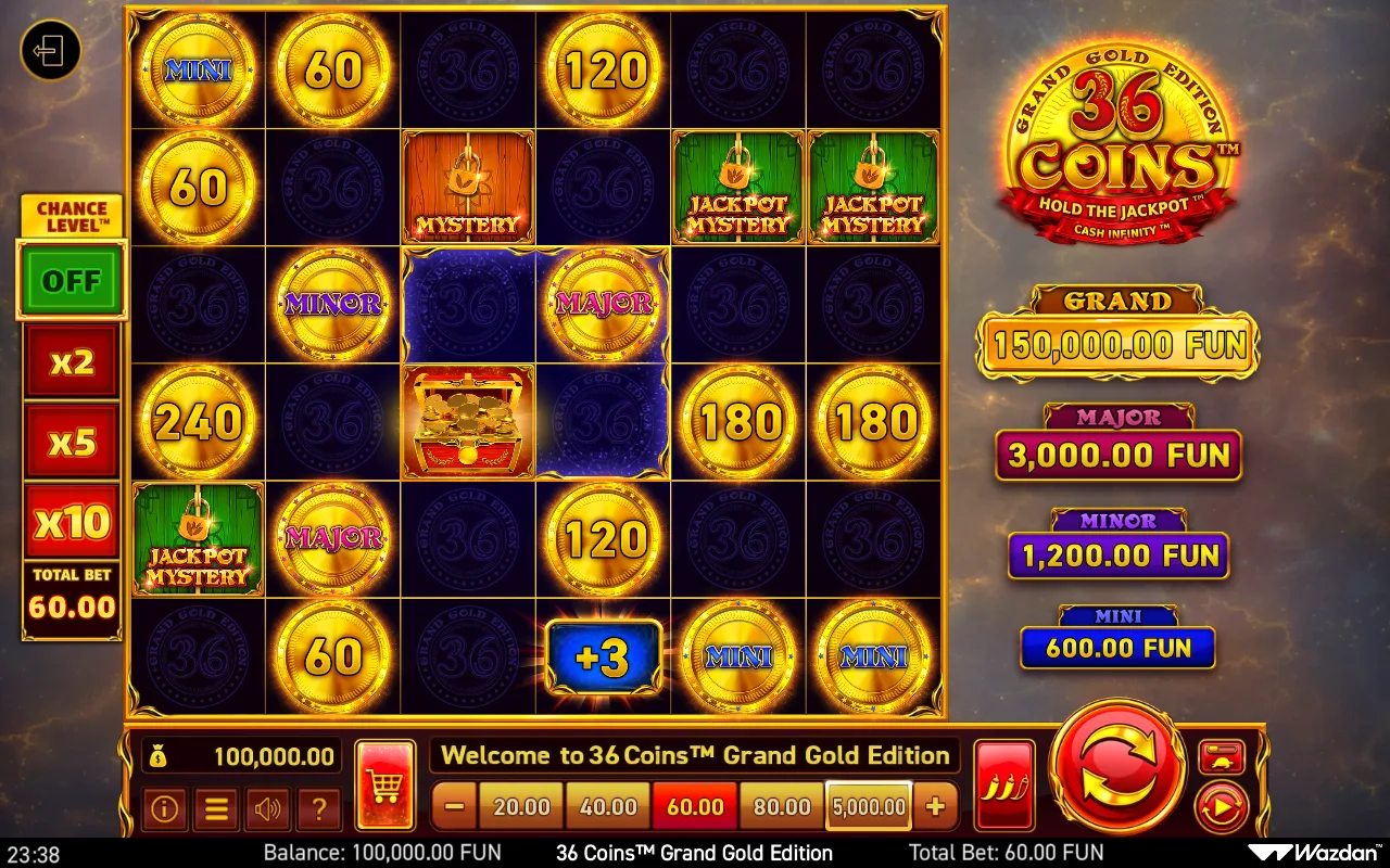The base game — 36 Coins Grand Gold Edition