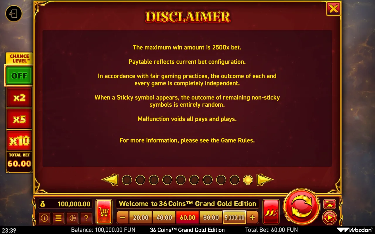 Game rules, page 10 — 36 Coins Grand Gold Edition