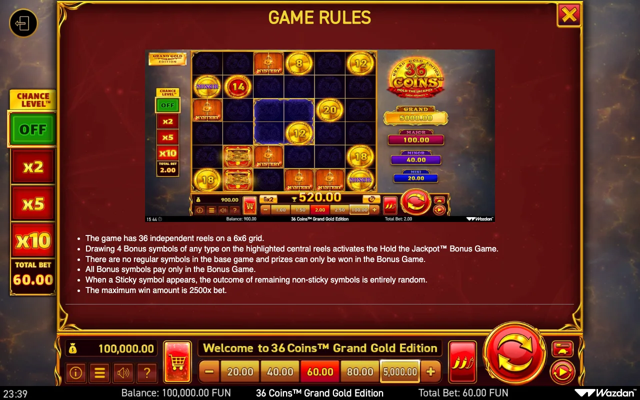 Game rules, page 11 — 36 Coins Grand Gold Edition