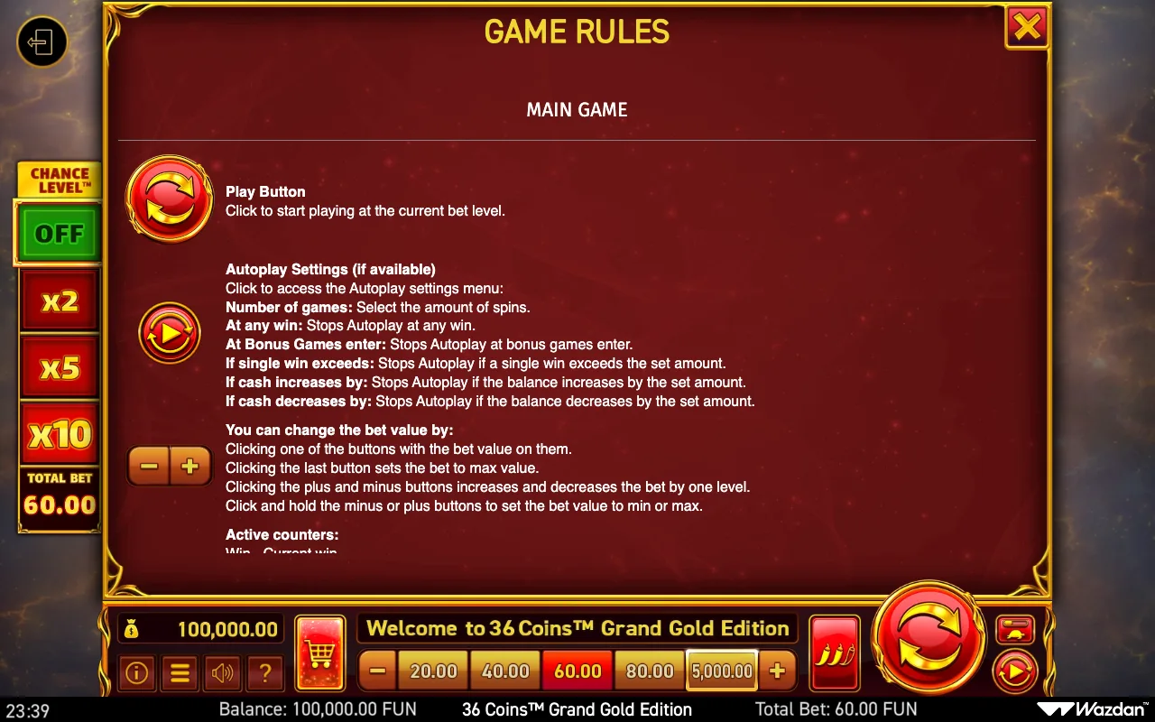 Game rules, page 14 — 36 Coins Grand Gold Edition