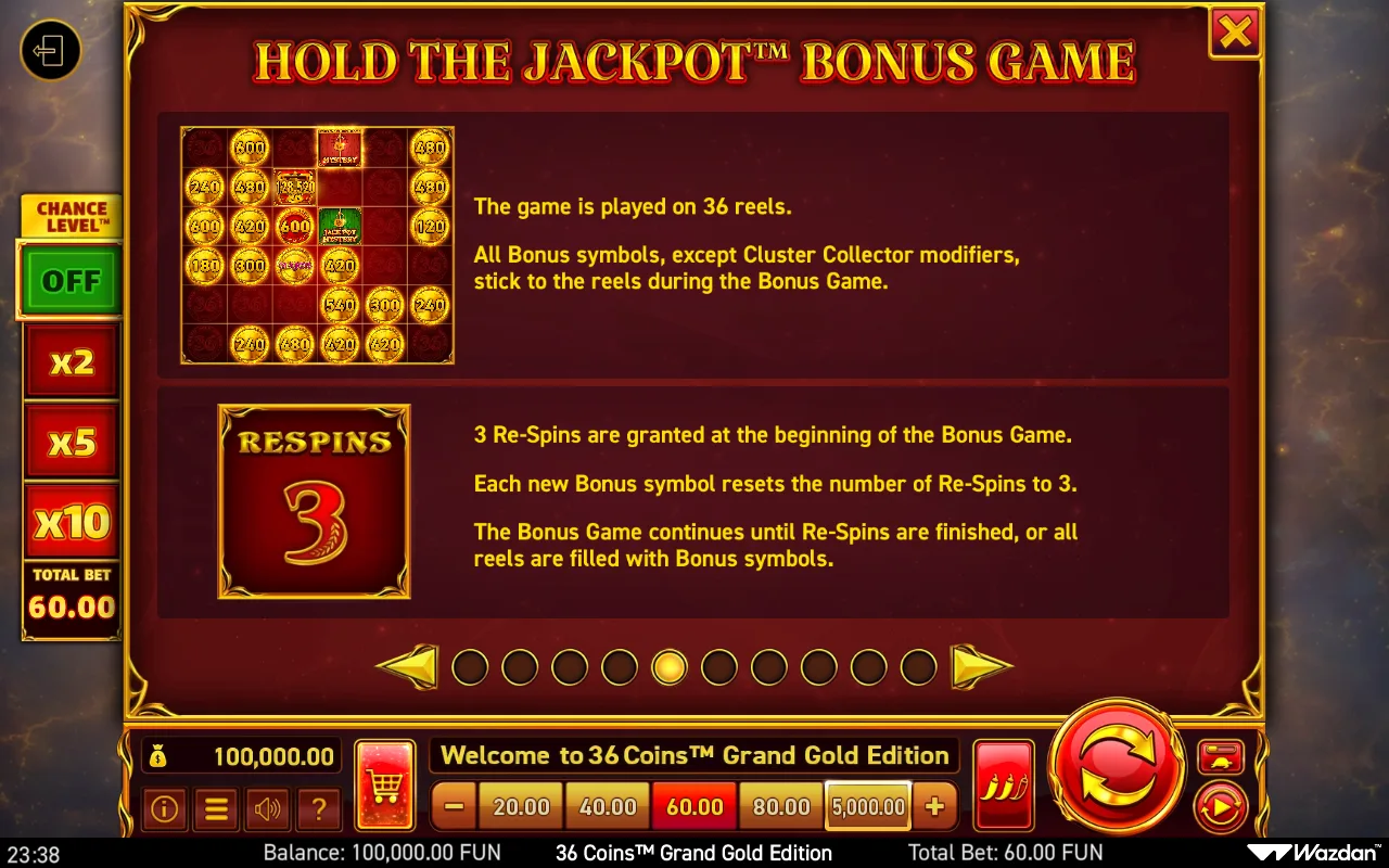 Game rules, page 5 — 36 Coins Grand Gold Edition