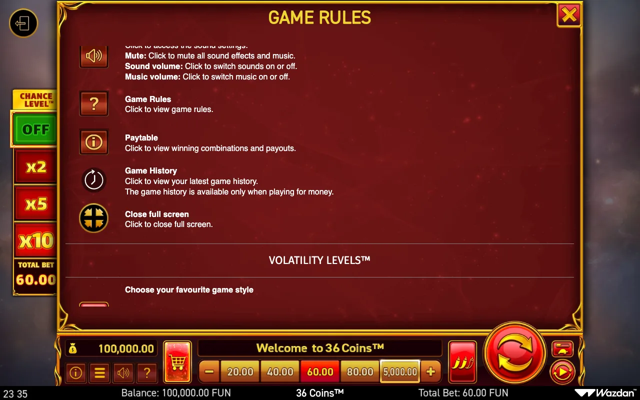 Game rules, page 14 — 36 Coins