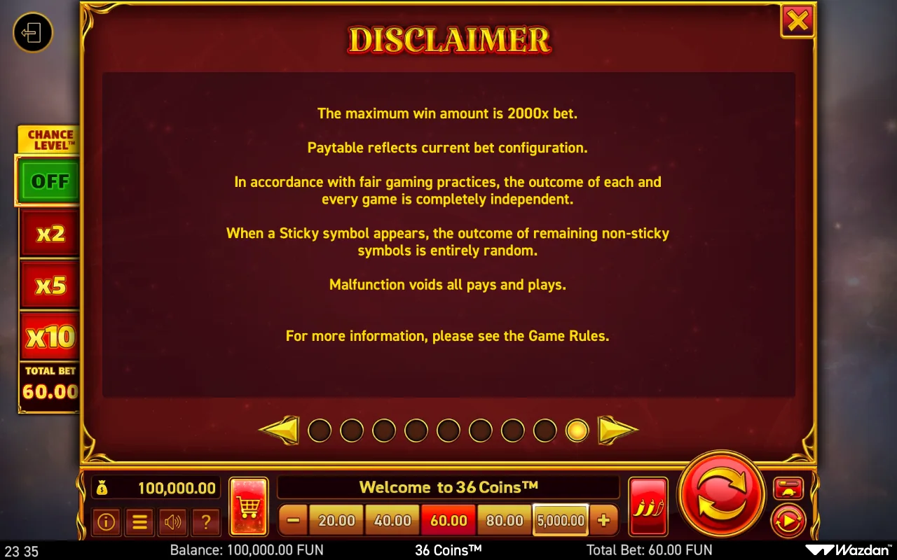 Game rules, page 9 — 36 Coins