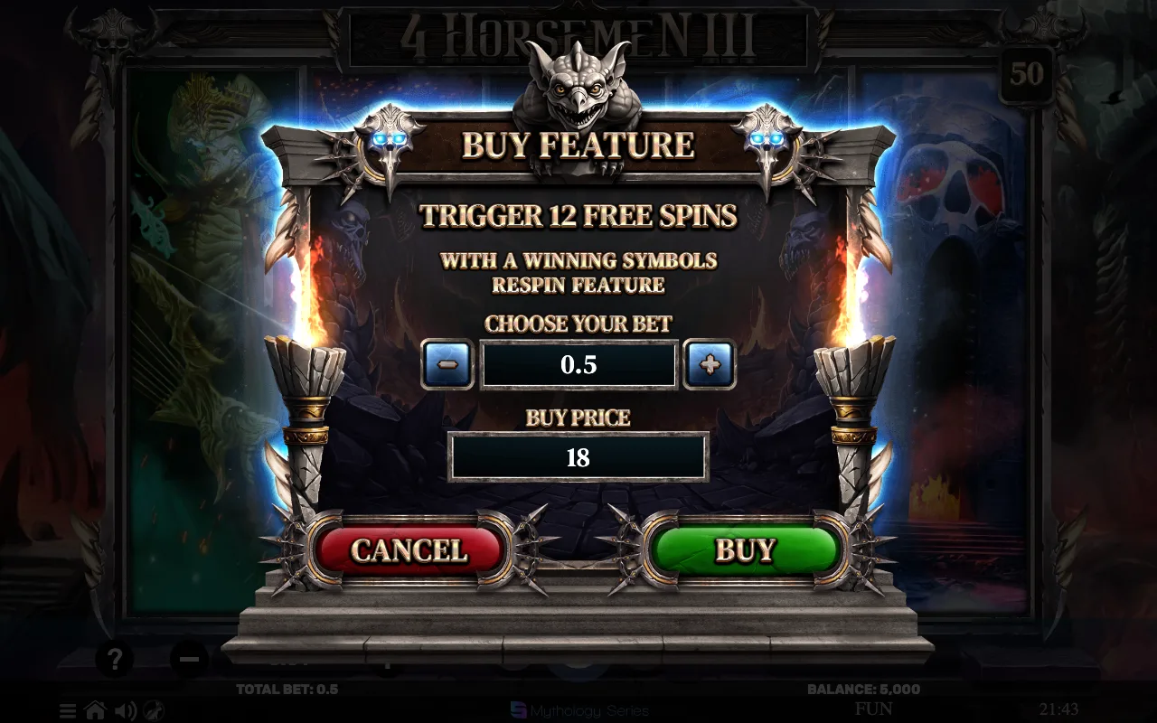 Buying the feature — 4 Horsemen Iii