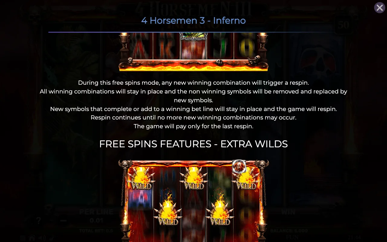 Game rules, page 2 — 4 Horsemen Iii Inferno