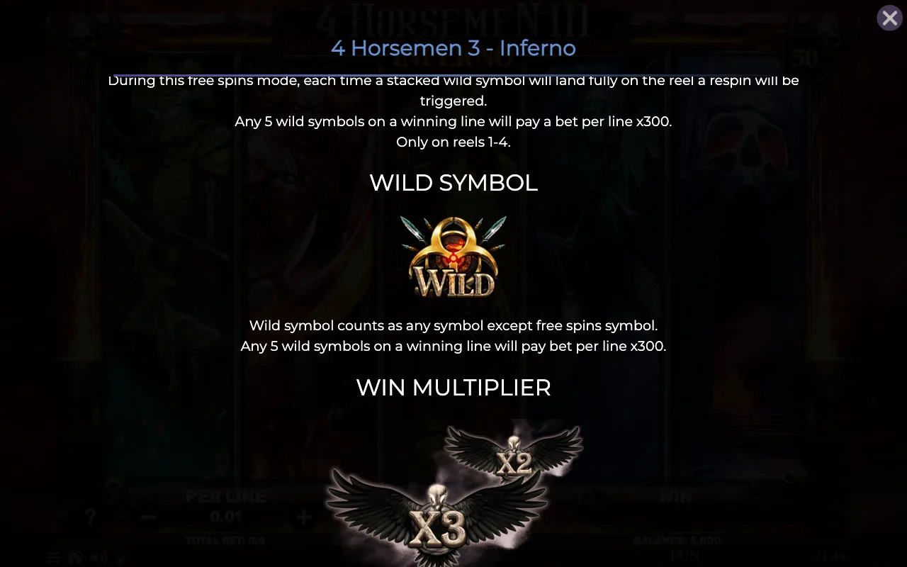Wild symbol — 4 Horsemen Iii Inferno