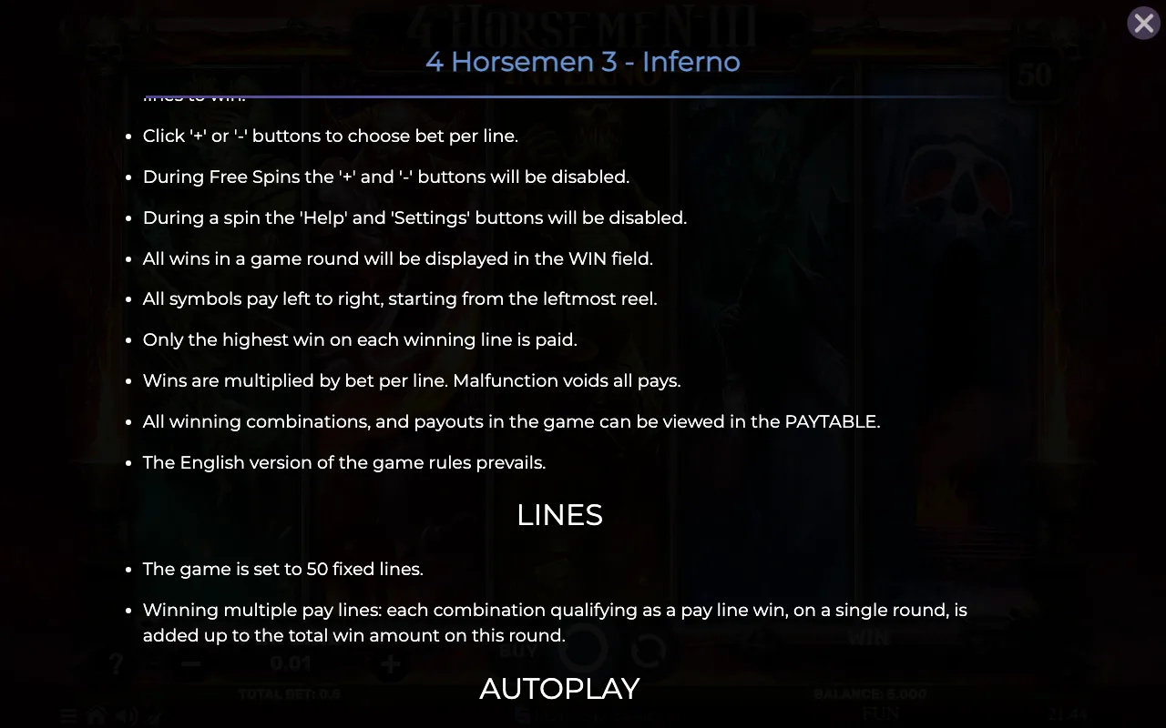 Game rules, page 7 — 4 Horsemen Iii Inferno