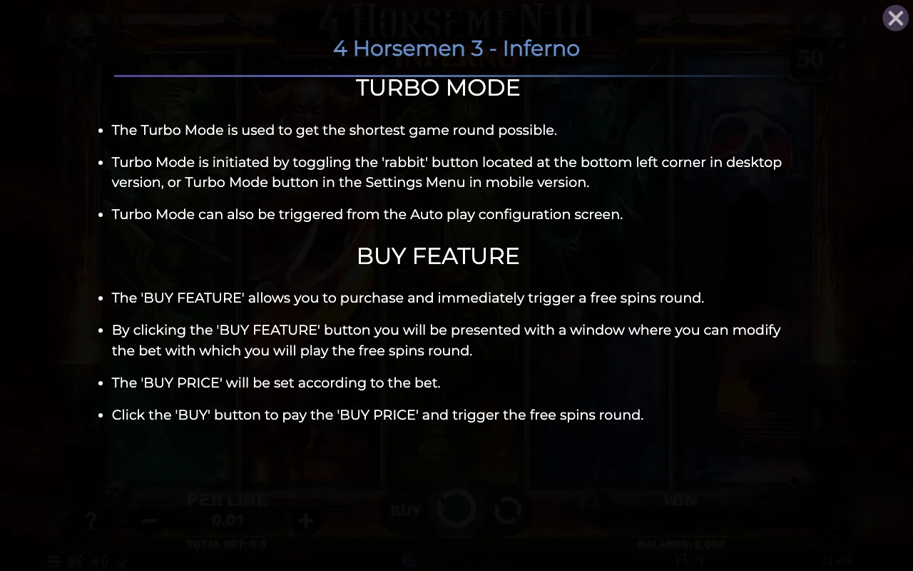 Game rules, page 8 — 4 Horsemen Iii Inferno