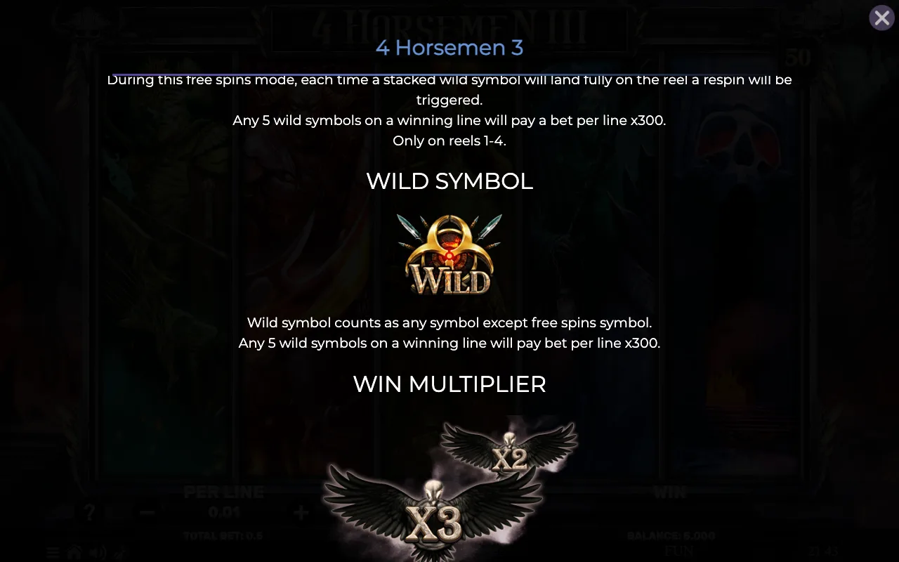 Wild symbol — 4 Horsemen Iii