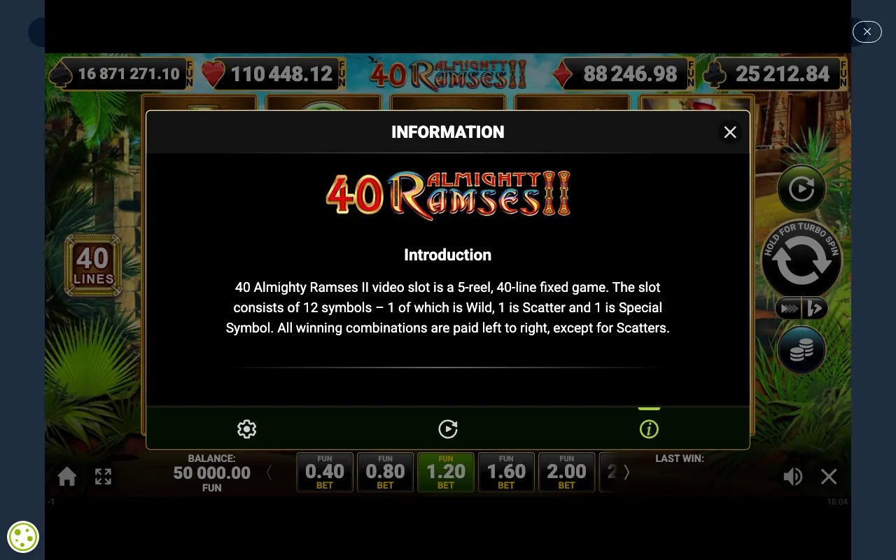 Game rules, page 1 — 40 Almighty Ramses ii