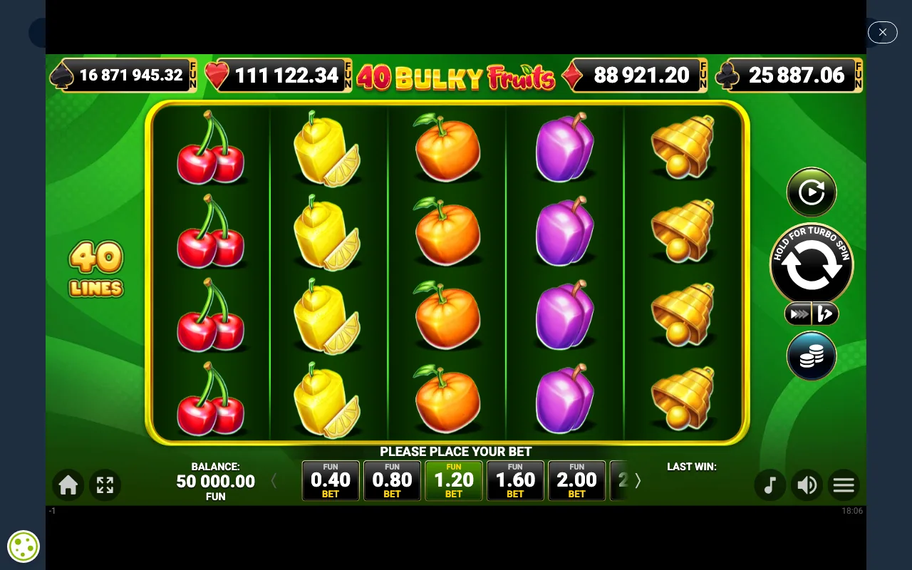 The base game — 40 Bulky Fruits