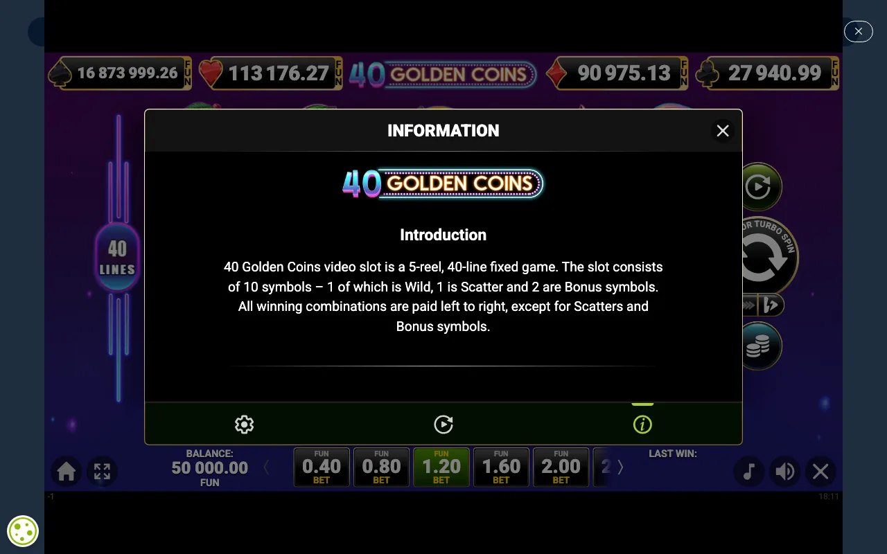 Game rules, page 1 — 40 Golden Coins