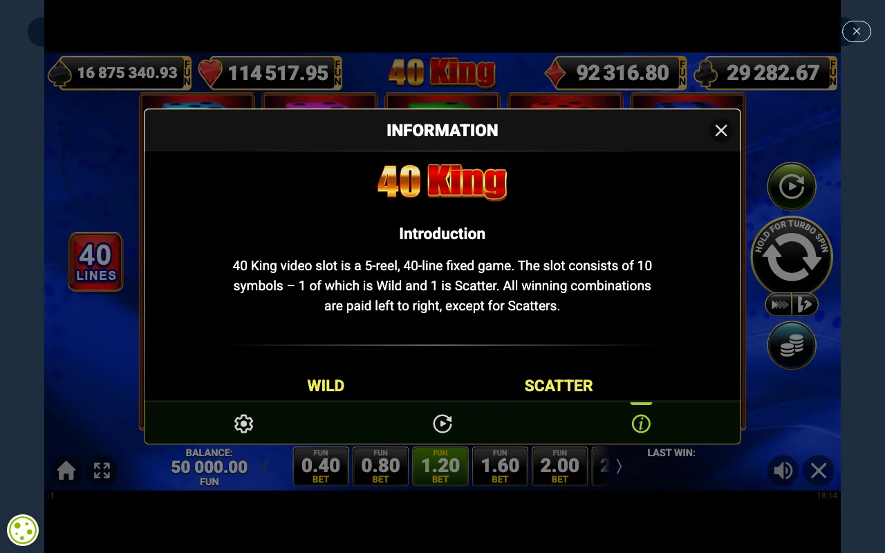 Game rules, page 1 — 40 King