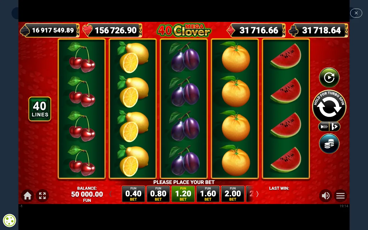 The base game — 40 Mega Clover