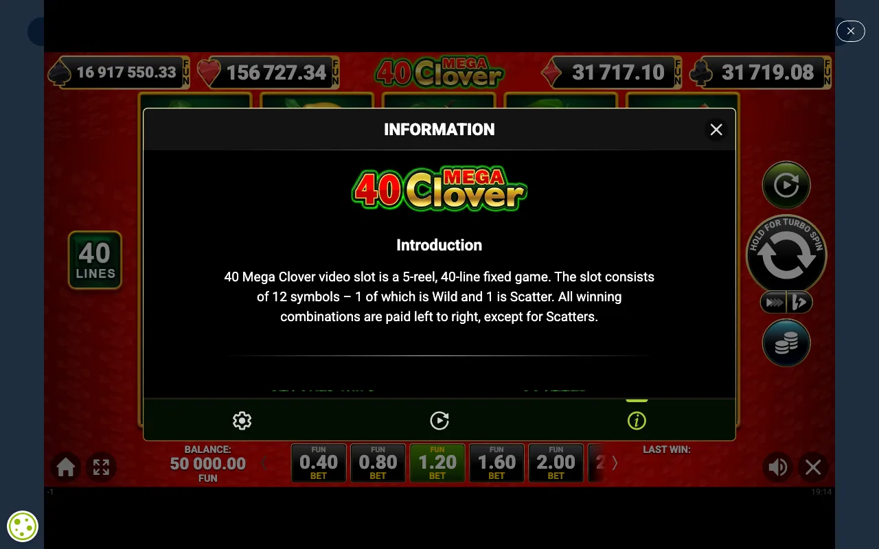 Game rules, page 1 — 40 Mega Clover