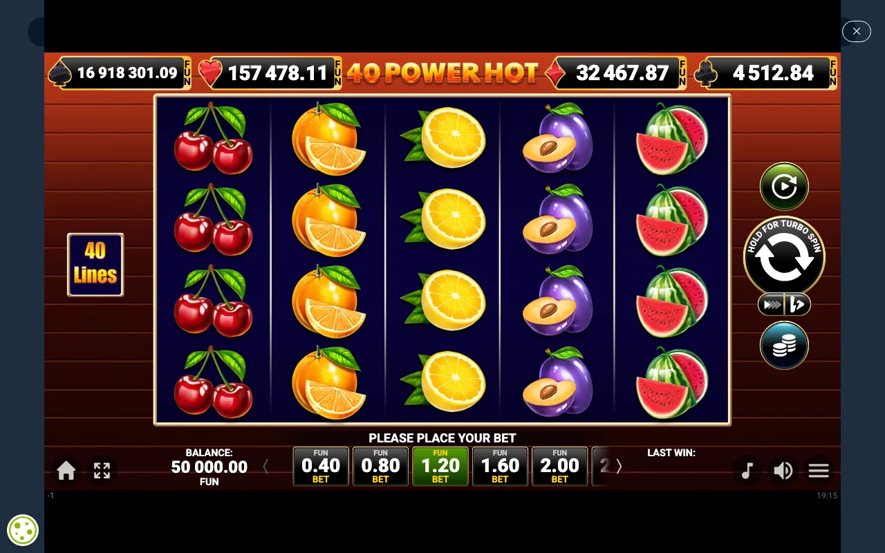 The base game — 40 Power Hot