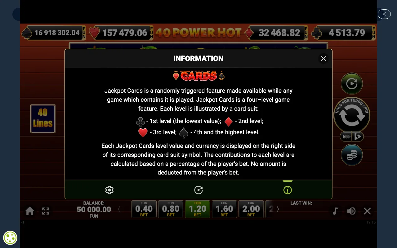 Game rules, page 2 — 40 Power Hot