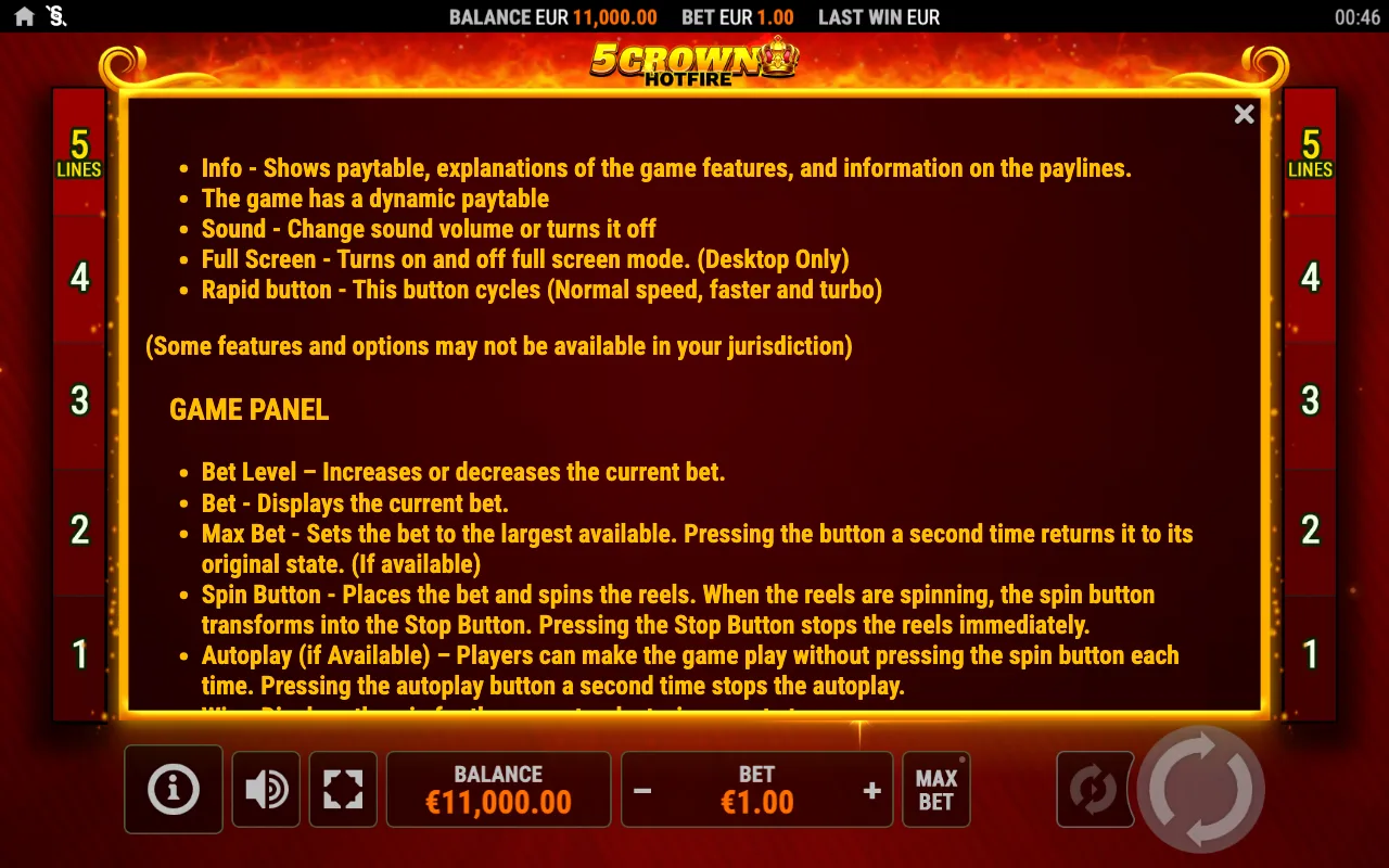 Spielregeln, Seite 4 — 5 Crown Hotfire