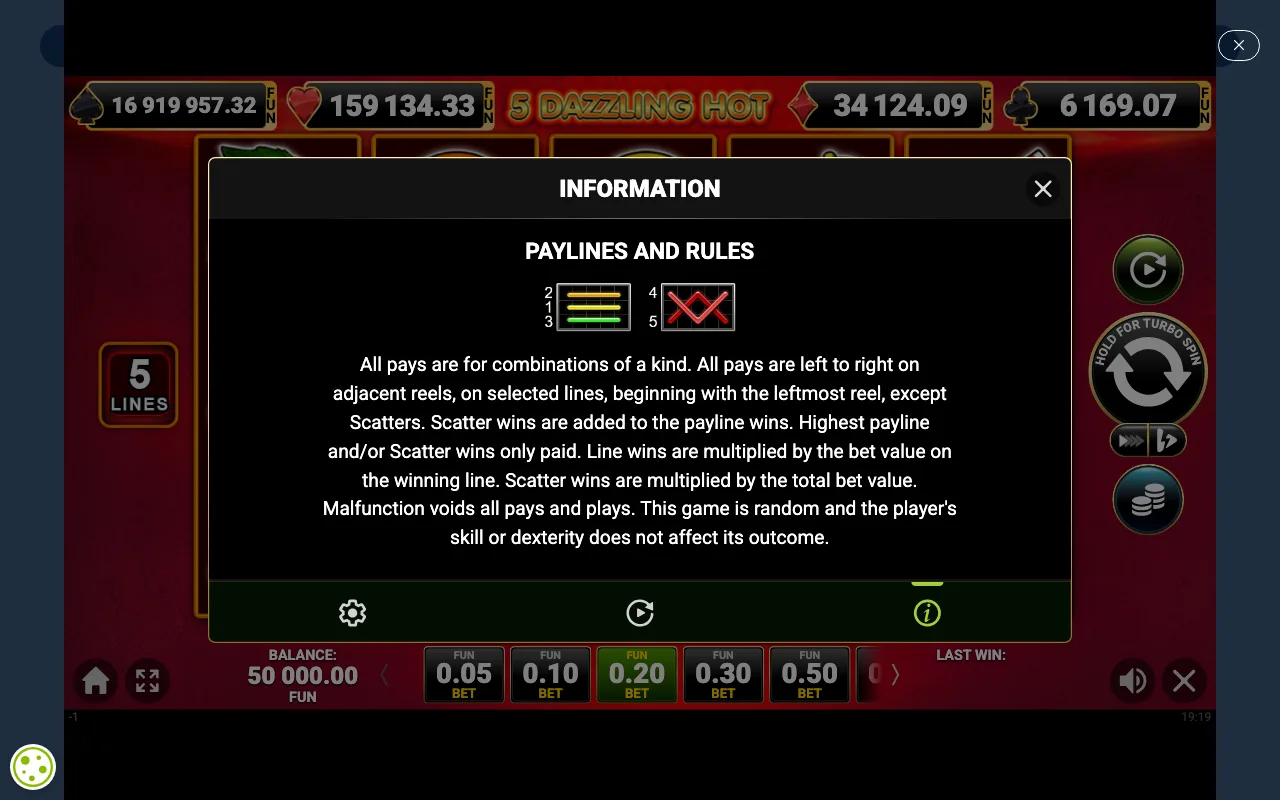 Game rules, page 4 — 5 Dazzling Hot