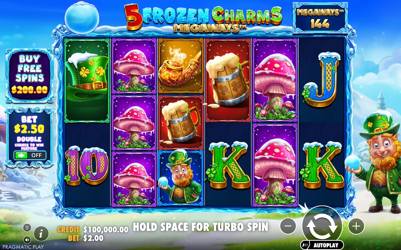 The base game — 5 Frozen Charms Megaways