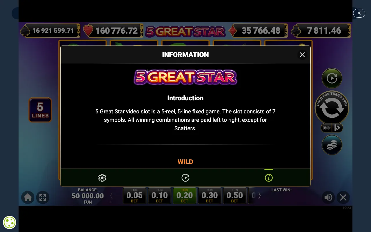 Game rules, page 1 — 5 Great Star