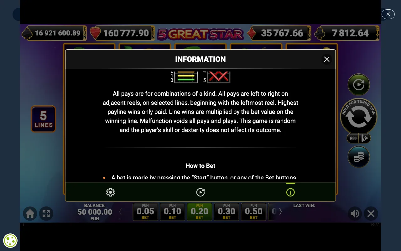 Game rules, page 4 — 5 Great Star