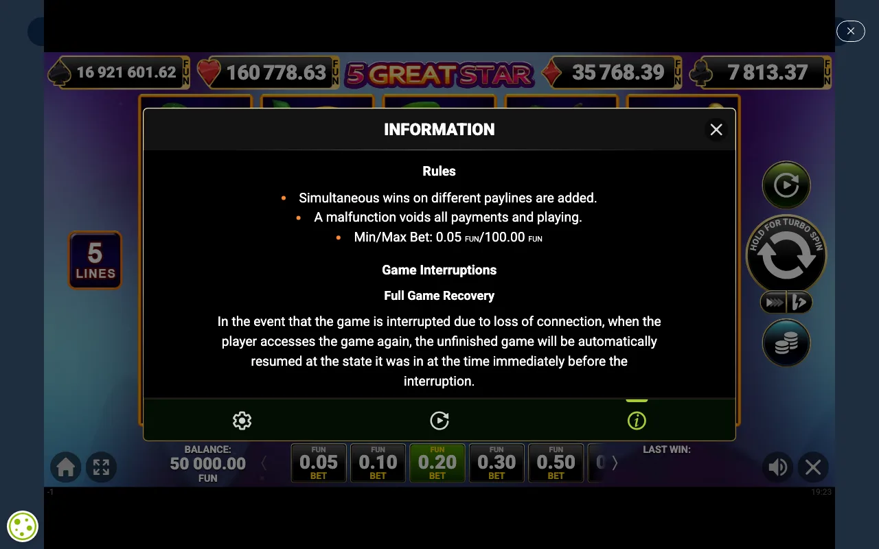 Game rules, page 6 — 5 Great Star