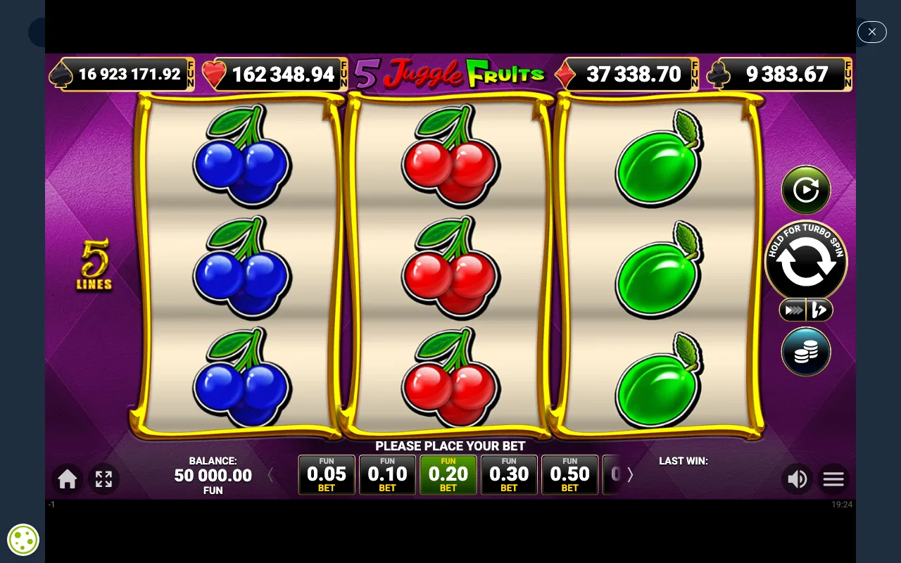 The base game — 5 Juggle Fruits