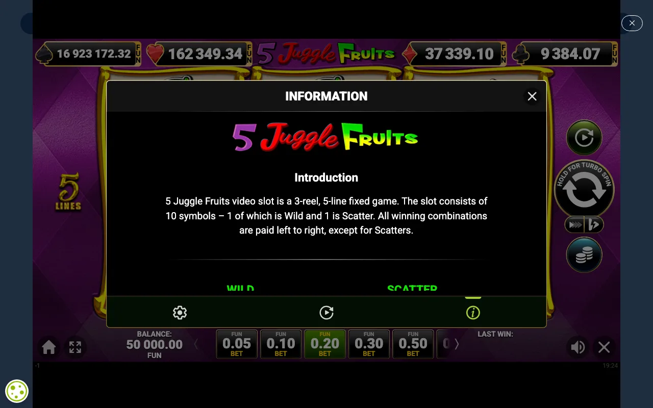 Game rules, page 1 — 5 Juggle Fruits