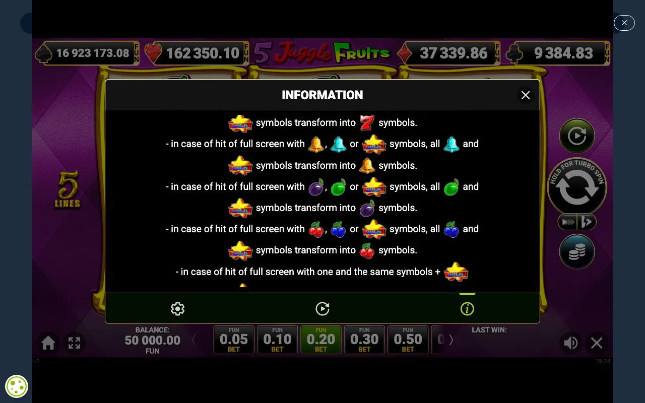 Game rules, page 3 — 5 Juggle Fruits
