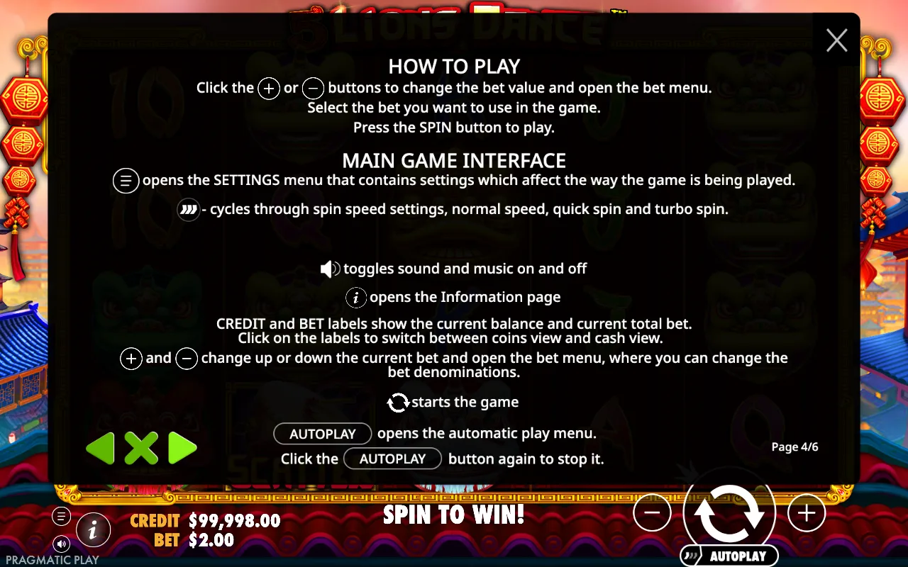 How to play — 5 Lions Dance