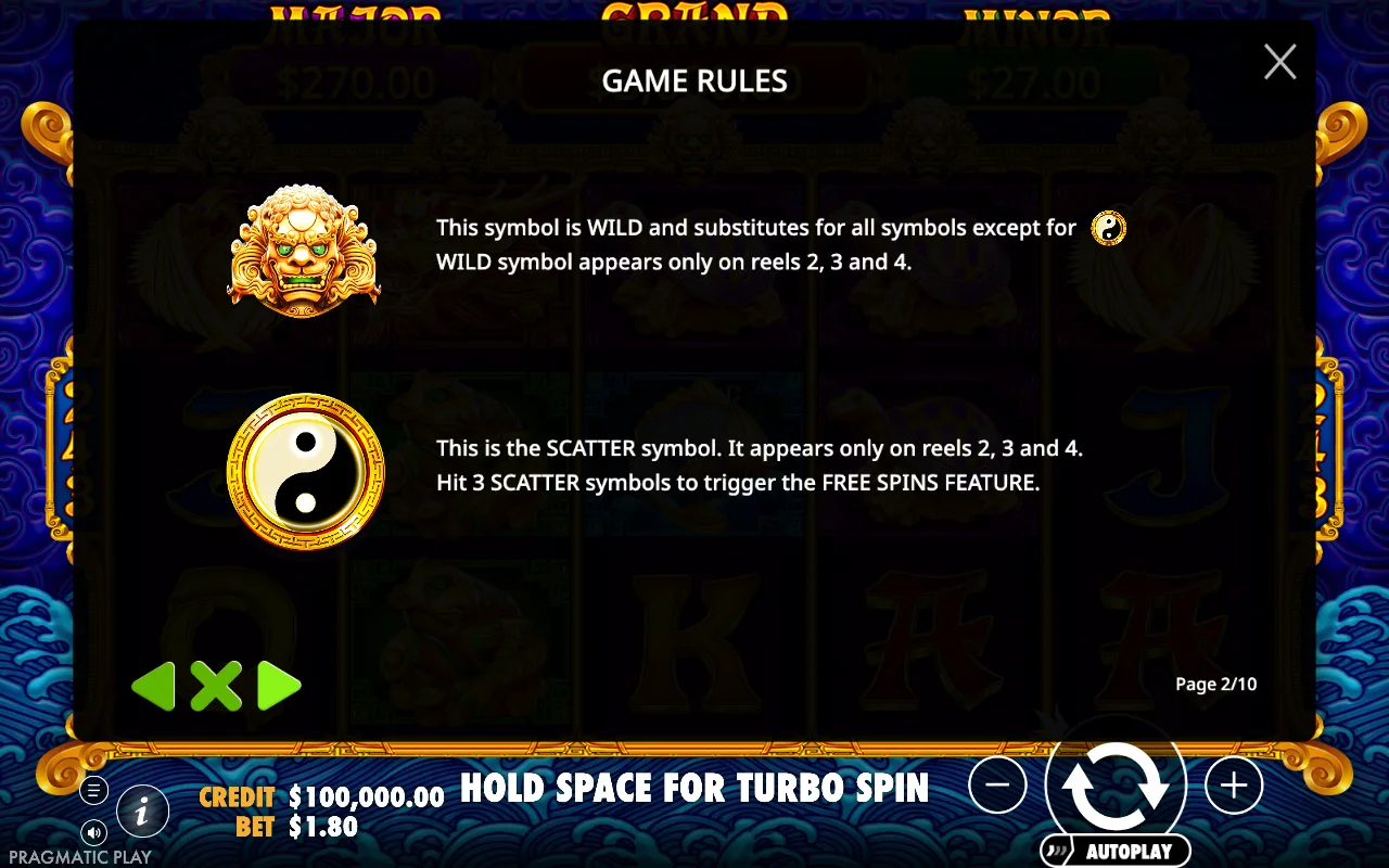 Game rules — 5 Lions Gold