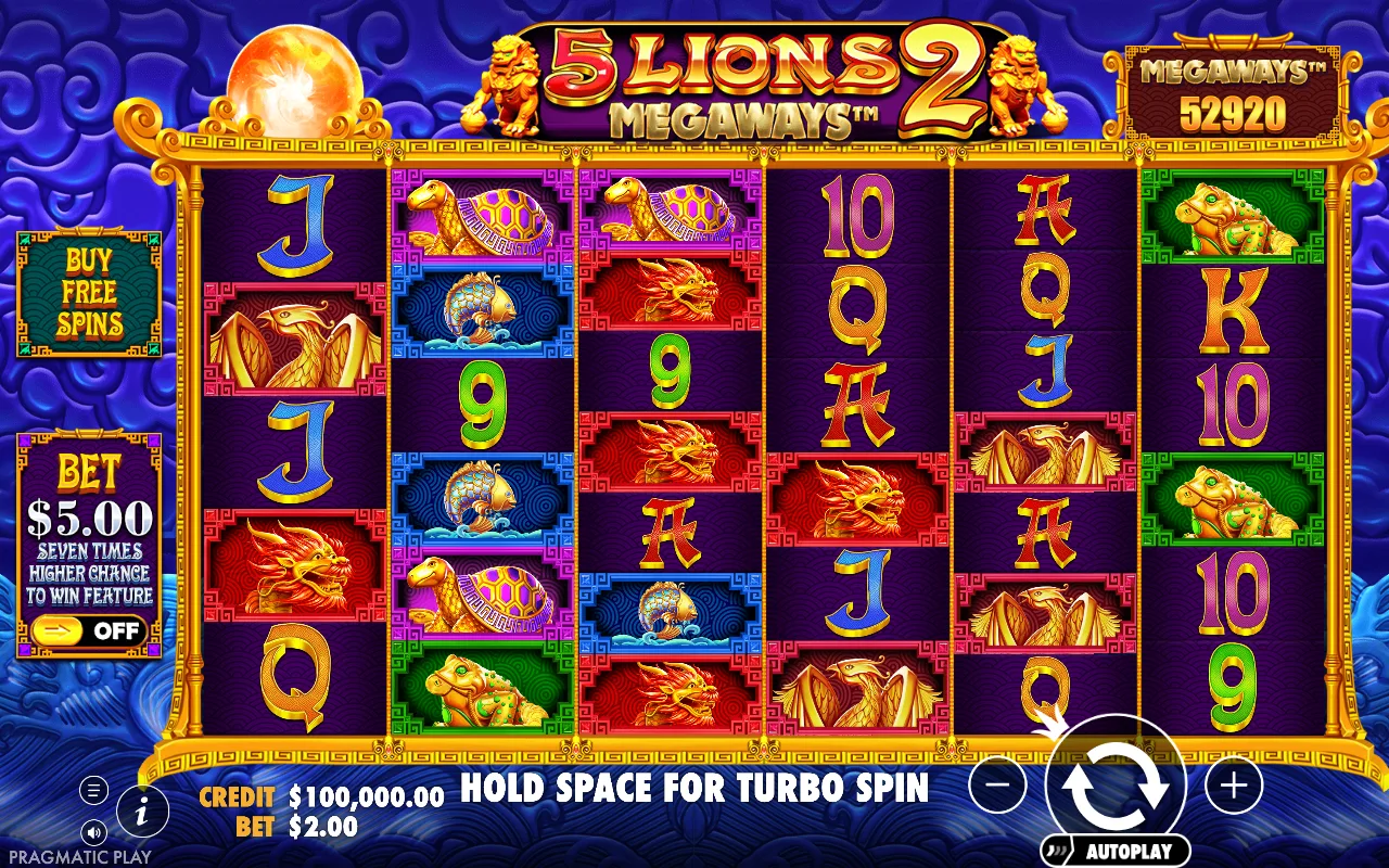 Buying the feature — 5 Lions Megaways 2
