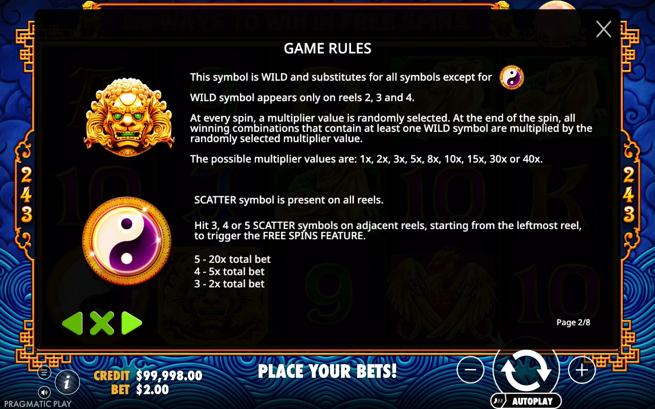 Game rules — 5 Lions
