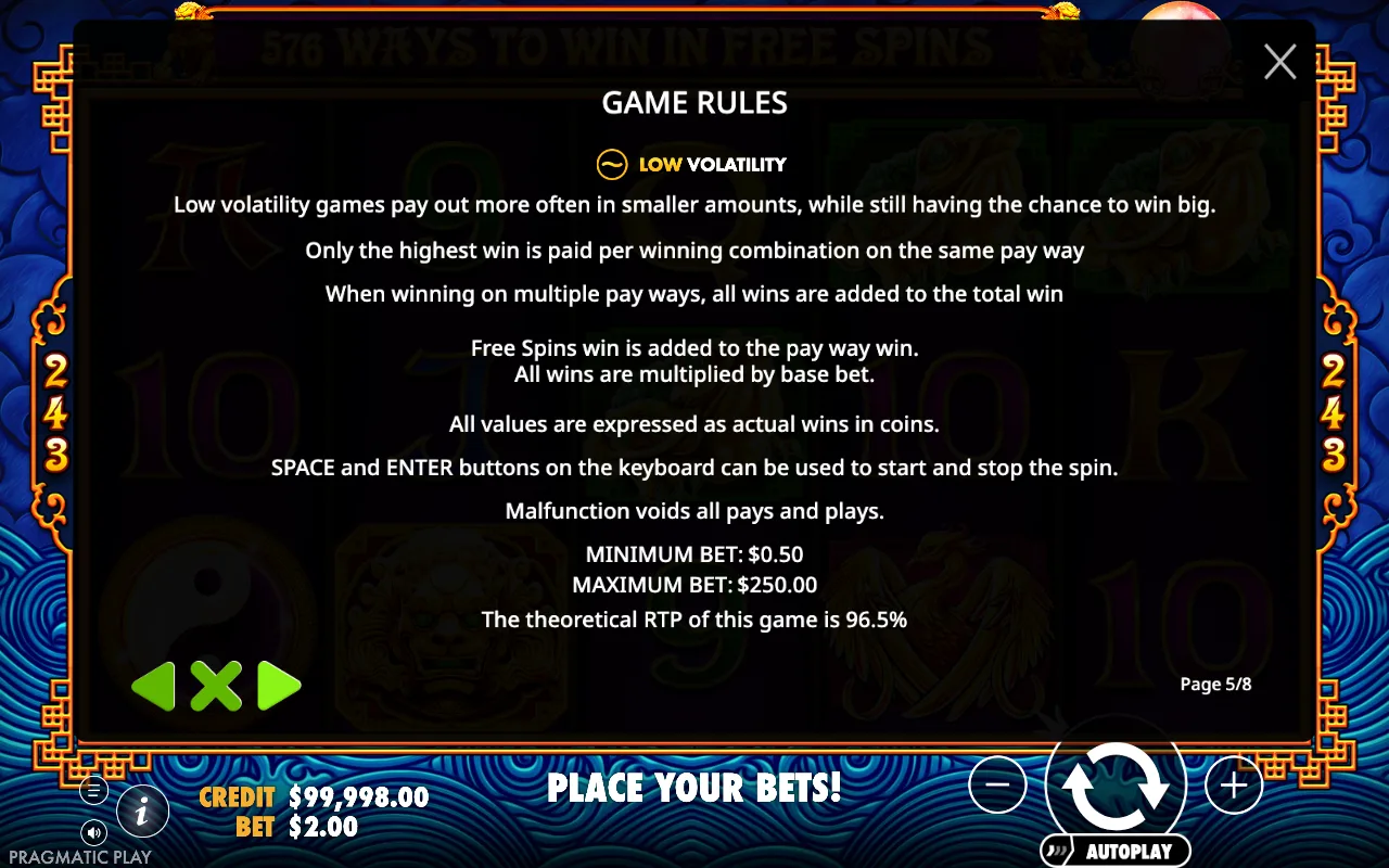 Game rules — 5 Lions