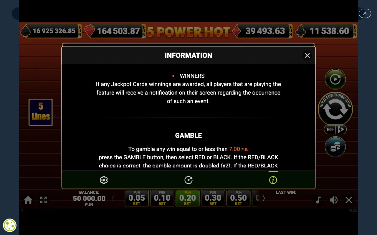 Game rules, page 3 — 5 Power Hot