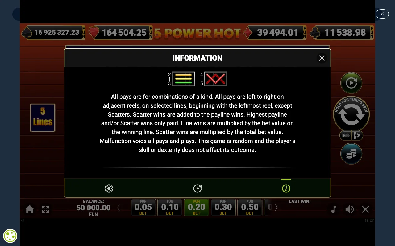 Game rules, page 4 — 5 Power Hot