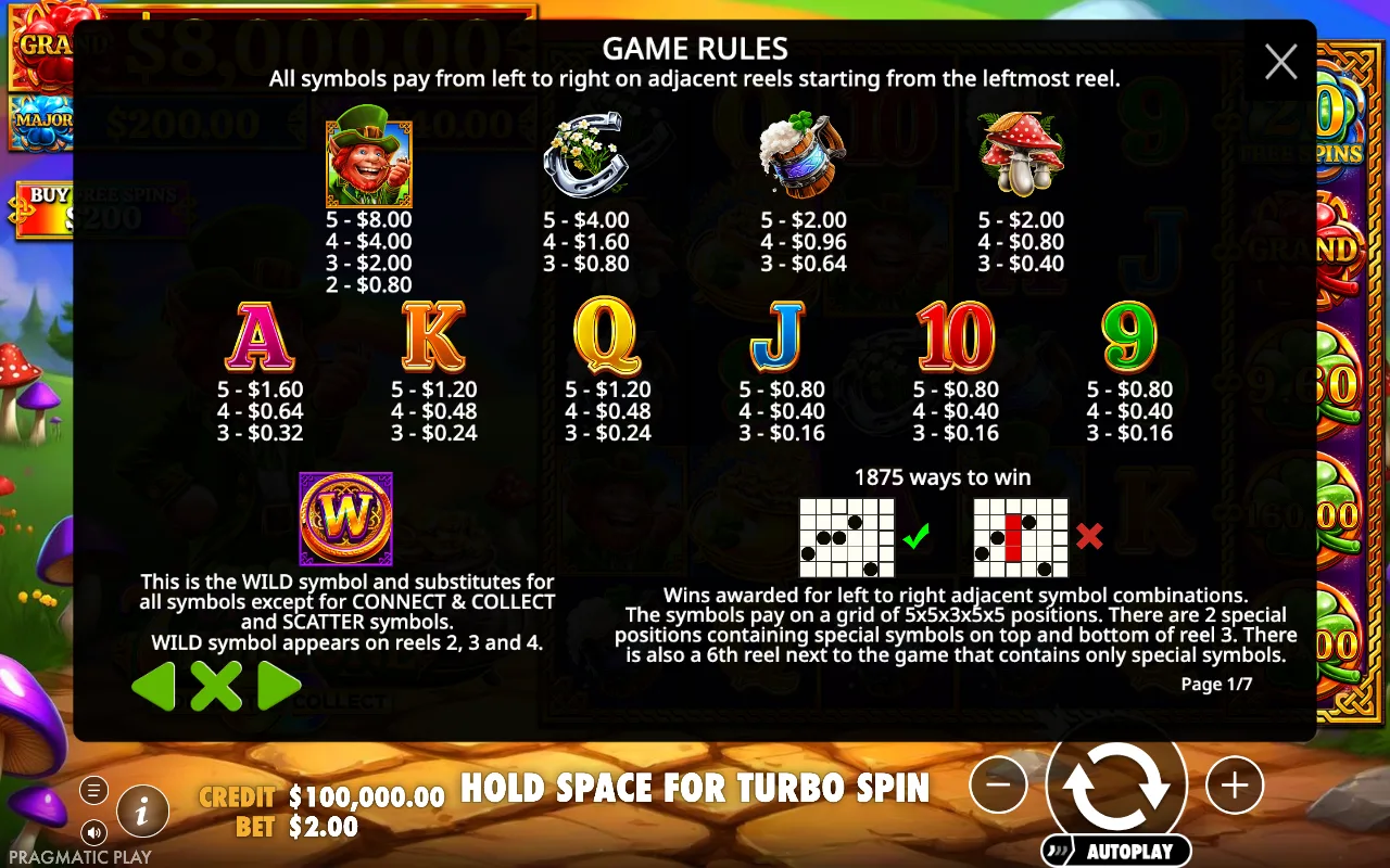 Game rules, page 1 — 7 Clovers of Fortune