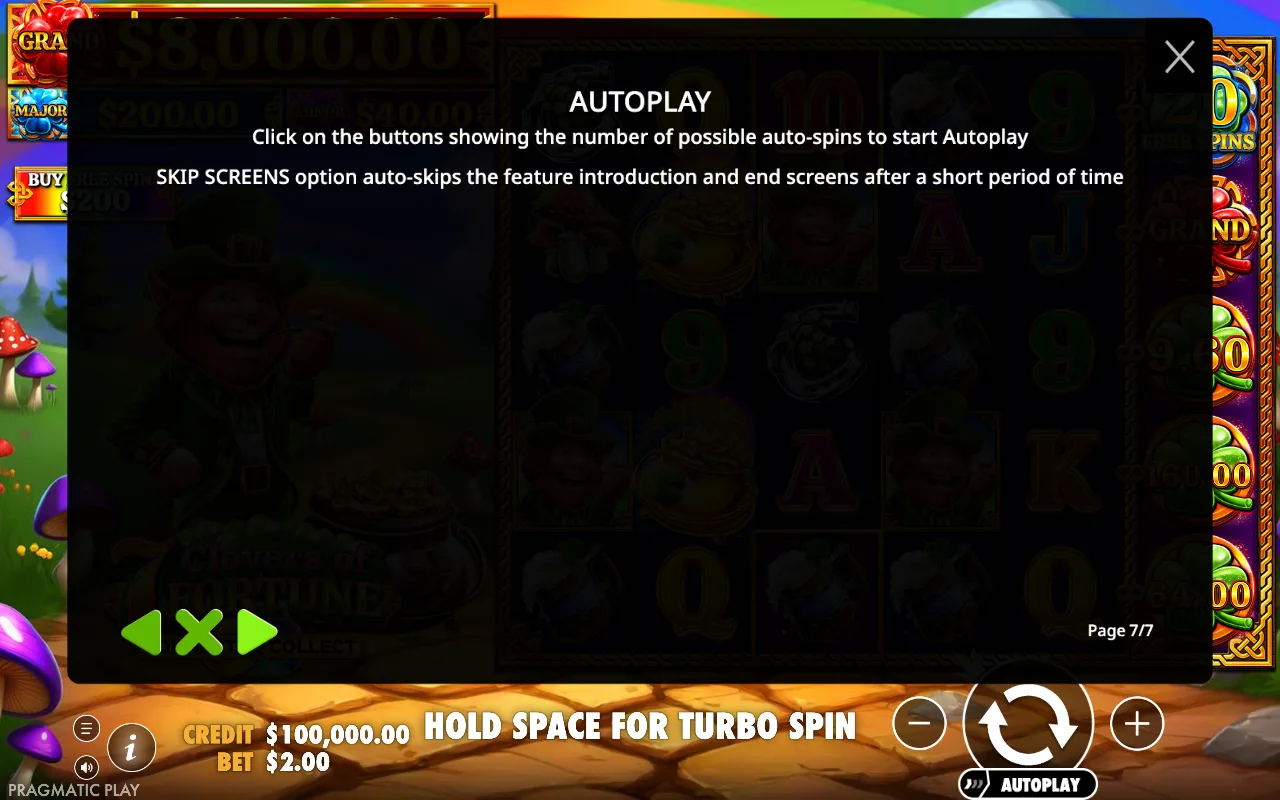 Autoplay — 7 Clovers of Fortune