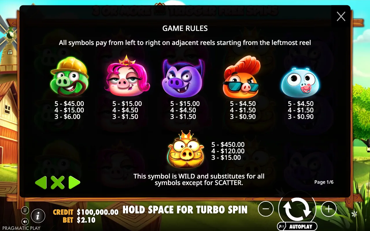 Game rules — 7 Piggies
