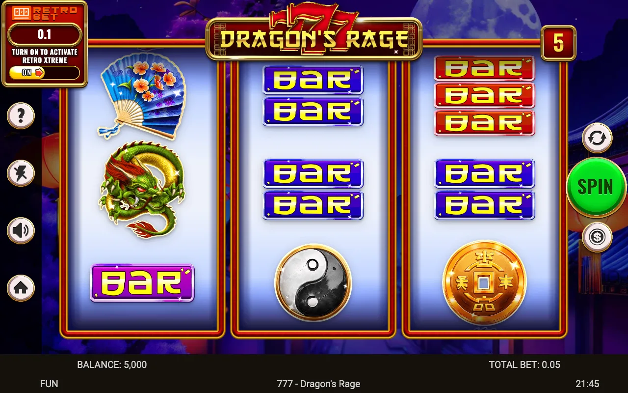 The base game — 777 Dragons Rage
