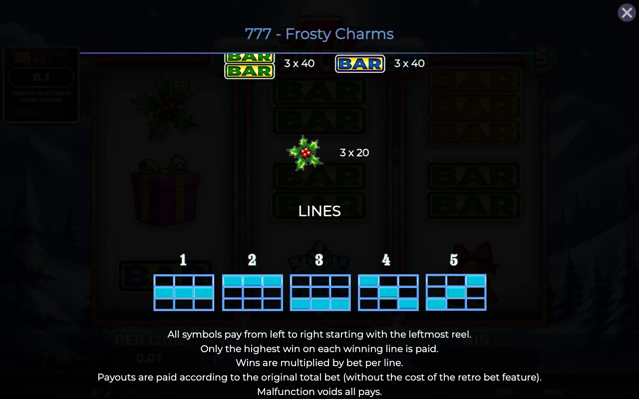 Lines — 777 Frosty Charms