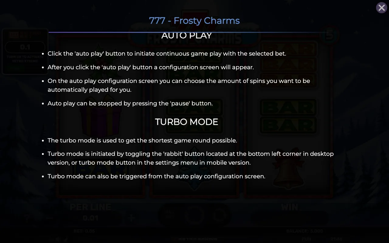 Game rules, page 6 — 777 Frosty Charms