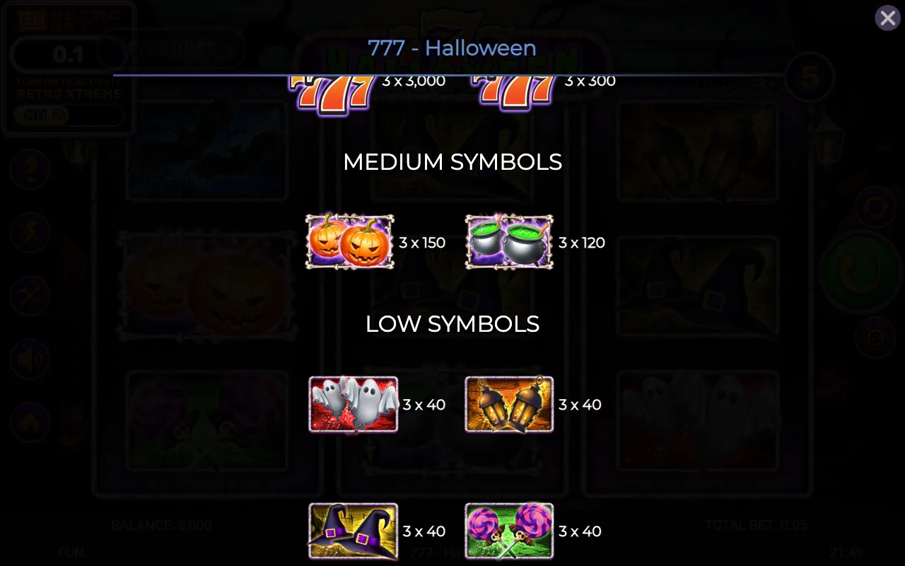 Medium symbols — 777 Halloween
