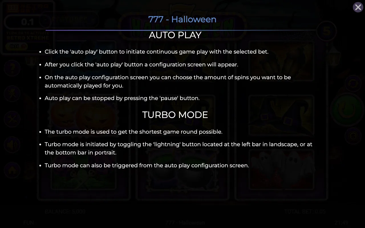 Game rules, page 5 — 777 Halloween