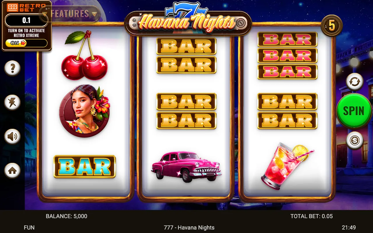 The base game — 777 Havana Nights